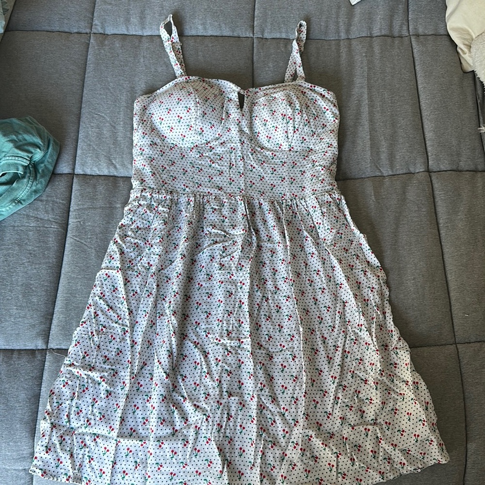 Spaghetti strap summer dress with a built in bra.